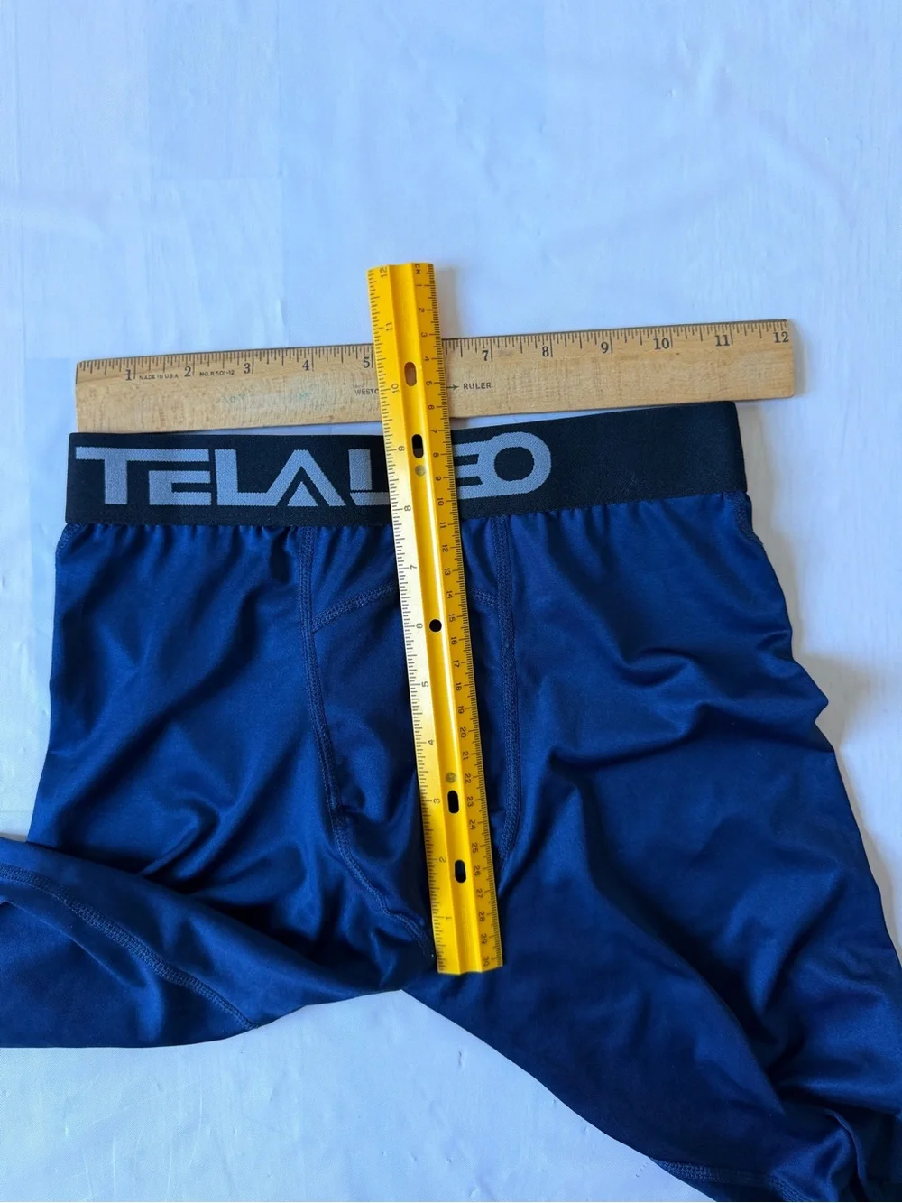 TELALEO Boys Youth Compression Pants base layer 2 pack Navy Blue and Gray size M
